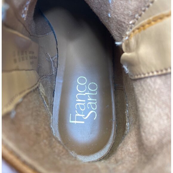 Franco Sarto Women’s Brown Leather Ankle Boots Side Zipper Size 8M - Picture 8 of 10